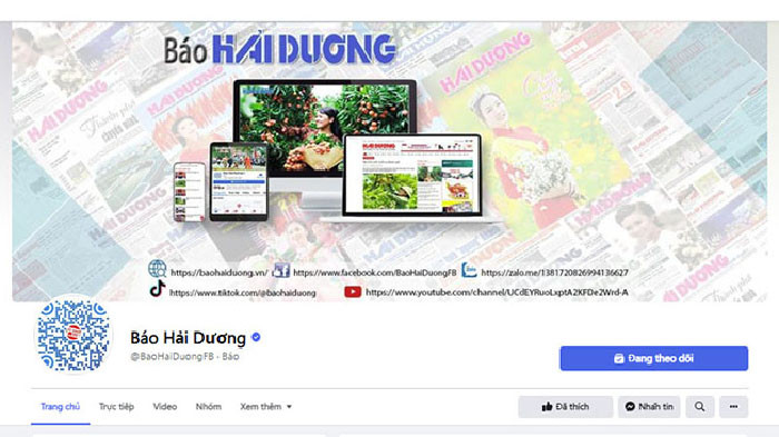 Hai Duong Newspaper’s fanpage in top 3 local Party newspapers’ fanpages verified and most followed